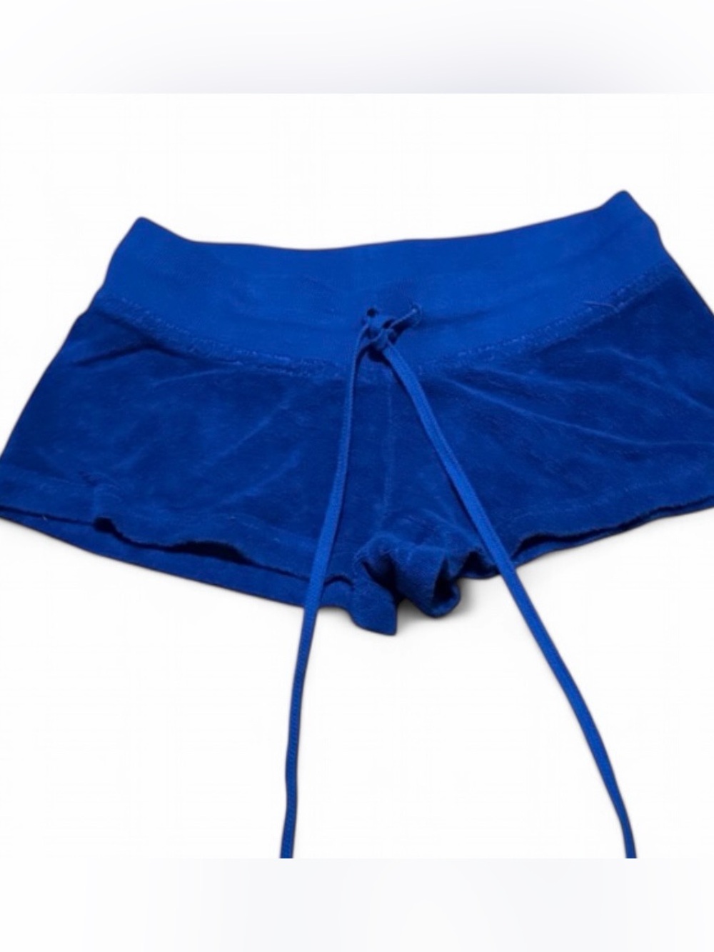 Y2K Hard Tail Low Rise Micro Mini Royal Blue Terrycloth Shorts